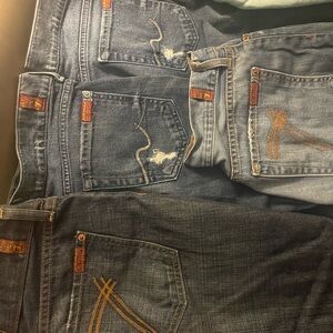 7 For All Mankind Blue Boot Cut Jeans